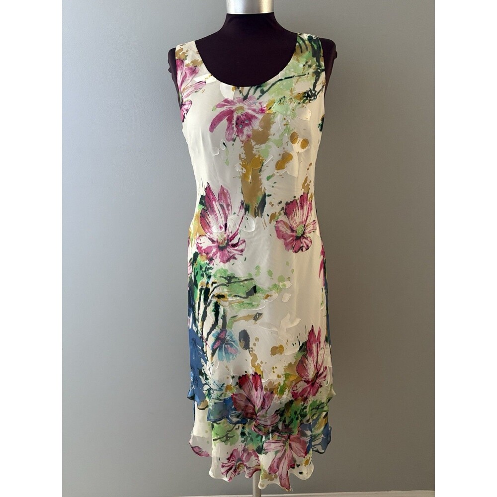 Simply Silk Dress & Jacket Womens M Floral Forest Fairy Whimsigoth Feminine Vtg